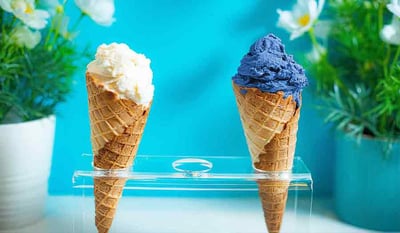 Två glassar säsongsvariationer